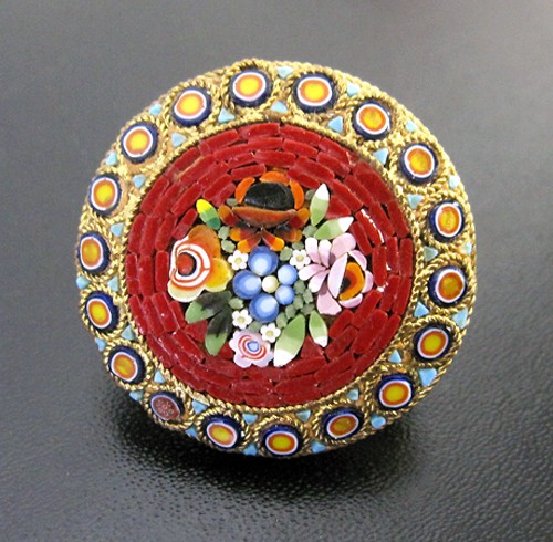 （画像用） 伊製 モザイク ブローチ