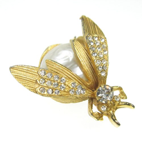 （画像用） バロックパール てんとう虫ブローチ