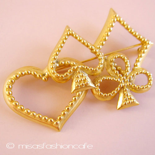 （画像用） Trifari トリファリ トランプ・カード ブローチ