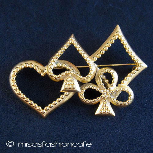 （画像用） Trifari トリファリ トランプ・カード ブローチ