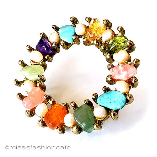 （画像用） SWOBODA　スワボダ 真珠・天然石の花リース