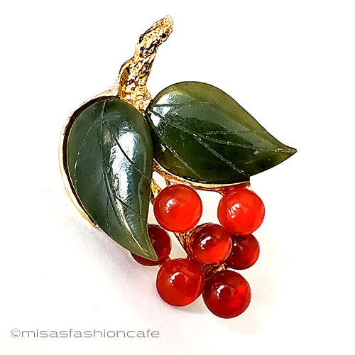 （画像用） SWOBODA　スワボダ 天然石の花ブローチ