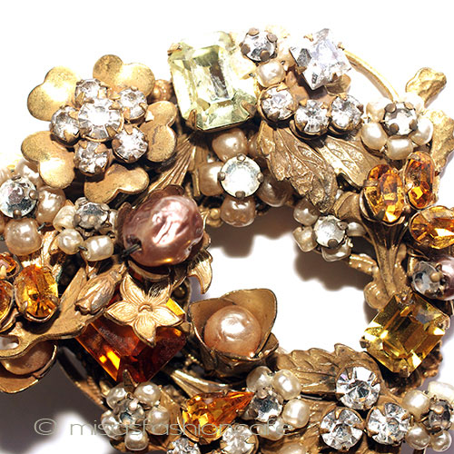 （画像用） バロックパール＆RSの花 ブローチ兼ペンダント