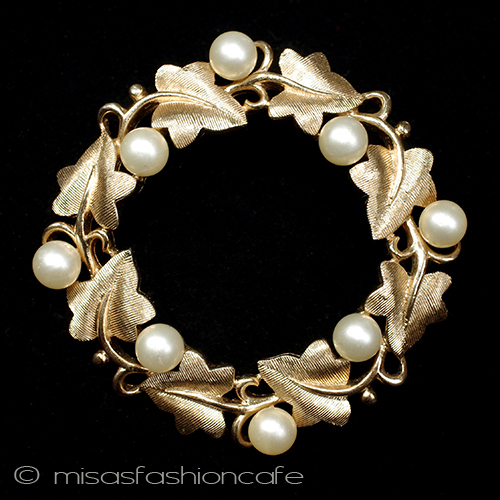 （画像用） Trifari　 トリファリ アイビーの葉リース