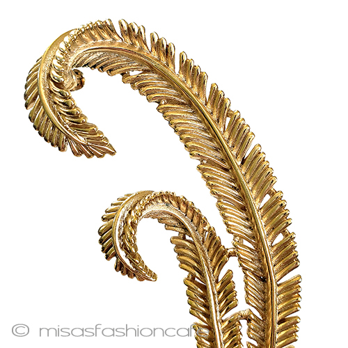 （画像用） Trifari　 トリファリ 金の羽　ブローチ