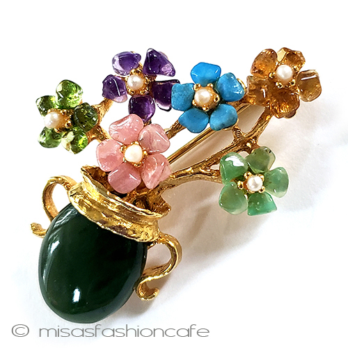 （画像用） ＳＷＯＢＯＤＡ・スワボダ 真珠・天然石の花瓶ブローチ