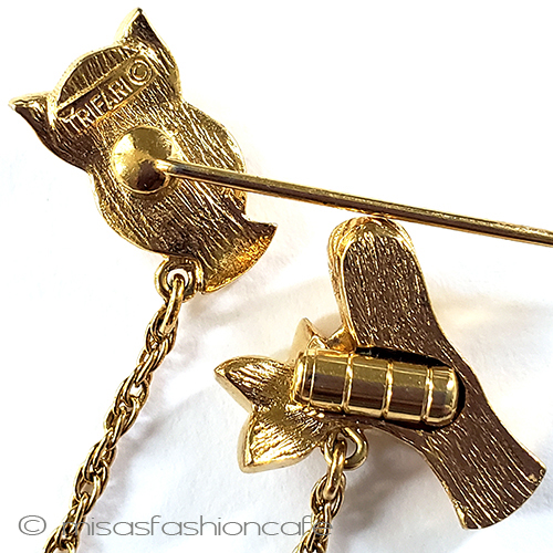 （画像用） ビンテージジュエリー トリファリ　ふくろう