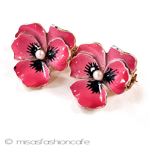 （画像用） すみれパールフラワー ２個ブローチのセット