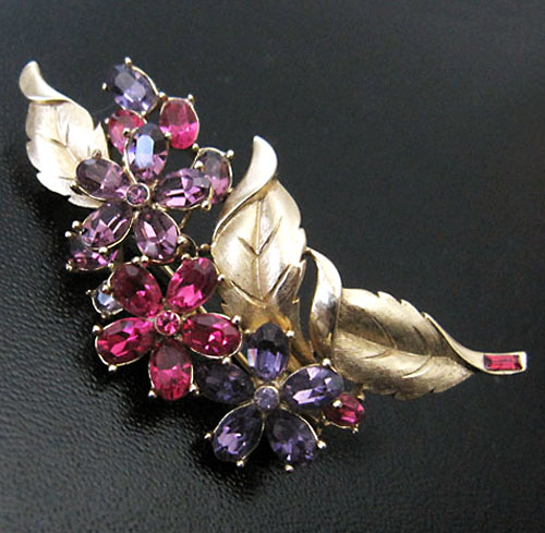 （画像用） クラウントリファリ刻印 Trifari ブローチ