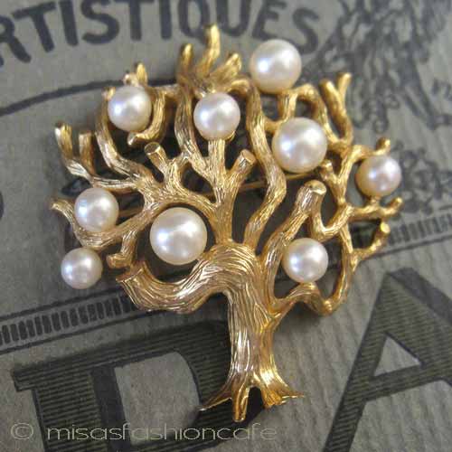 （画像用） クラウントリファリ　 Trifari ツリーブローチ