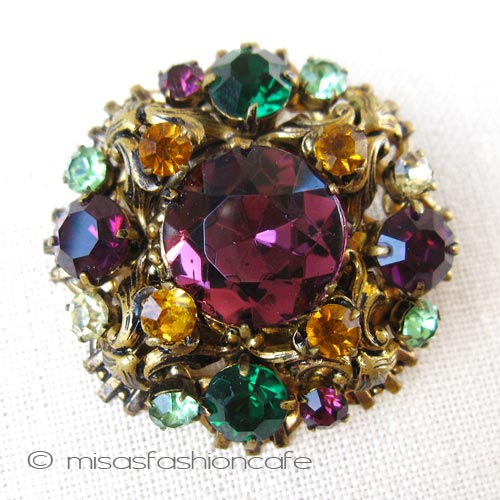 （画像用） チェコガラス　ブローチ