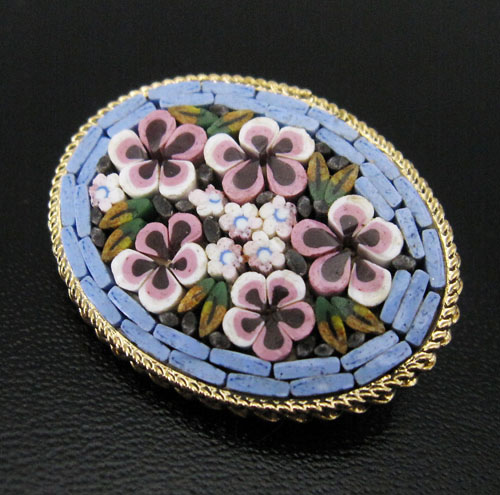 （画像用） イタリア製モザイクブローチ