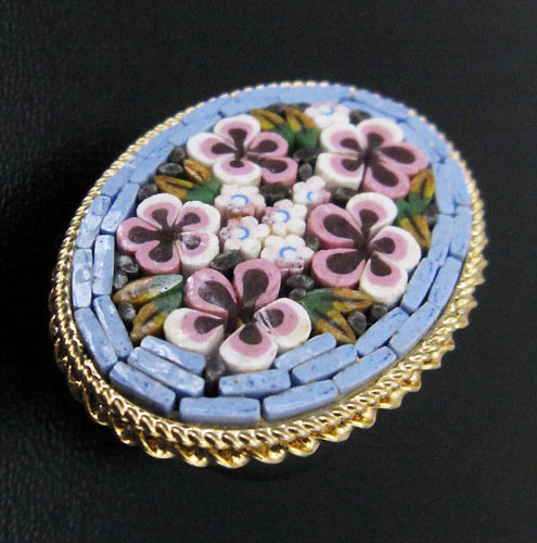 （画像用） イタリア製モザイクブローチ