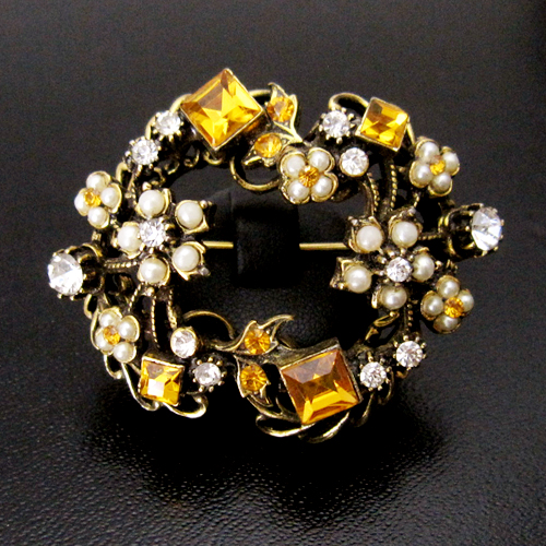 （画像用） Florenza フロレンザ 花リース　ブローチ