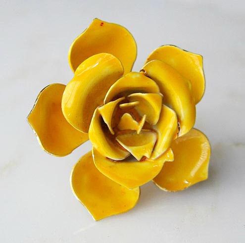 （画像用） Original By Robert イエローローズ ブローチ