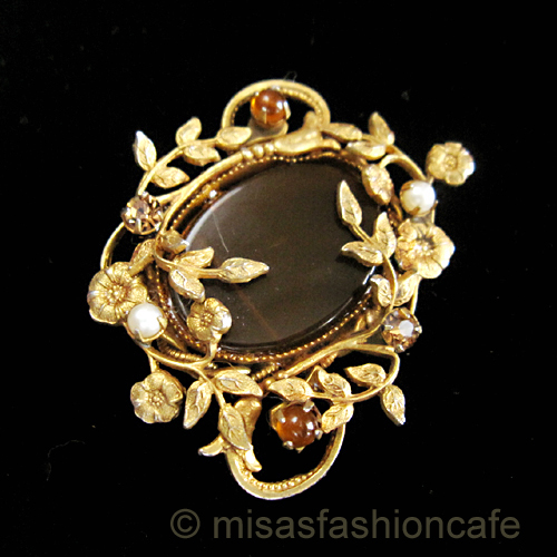 （画像用） アンティーク ブローチ パール・フローラル
