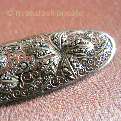 （画像用） SterｌingSilver 銀製 マーカサイト ブローチ