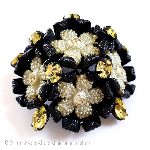 （画像用） ヴィンテージジュエリー お花ドーム ブローチ