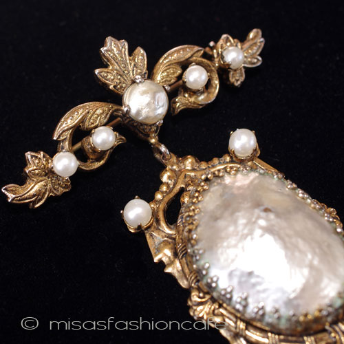 （画像用） アンティーク　ブローチ バロックパール