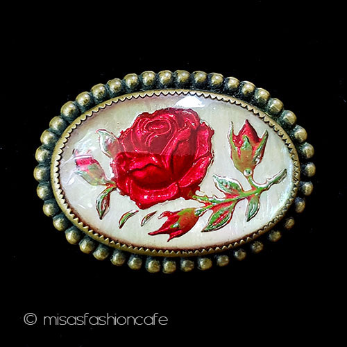 （画像用） アンティークジュエリー ローズのお花　ブローチ