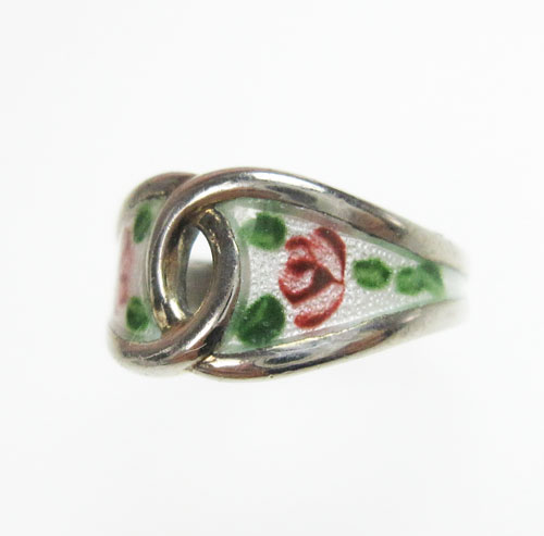 （画像用） Sterling銀製 ローズのお花リング