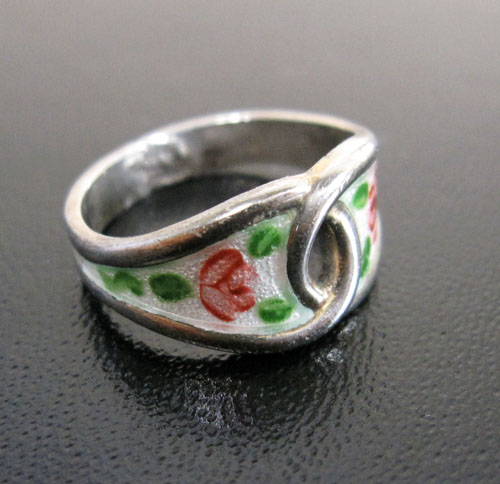 （画像用） Sterling銀製 ローズのお花リング