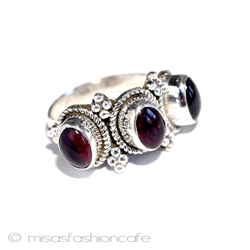 （画像用） ガーネット　リング　 スターリングシルバー