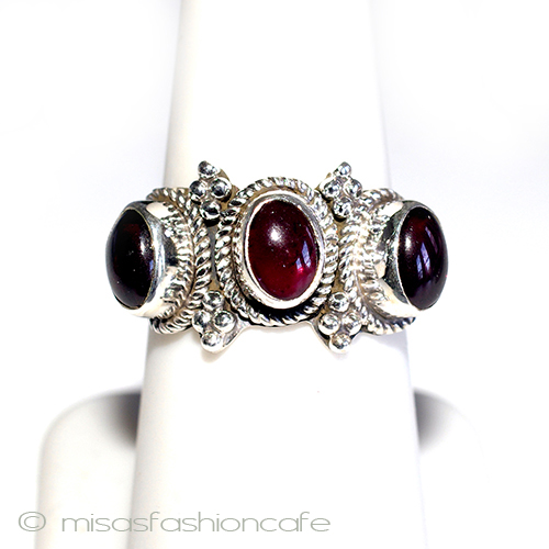 （画像用） ガーネット　リング　 スターリングシルバー