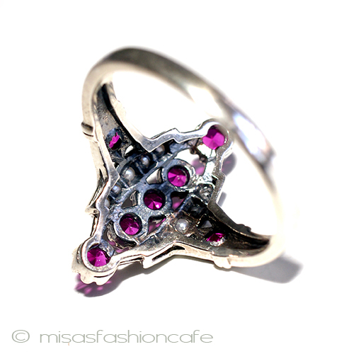 （画像用） 真珠　ルビー　リング　 スターリングシルバー