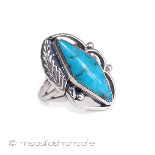 （画像用） スターリングシルバー 天然ターコイズ　リング