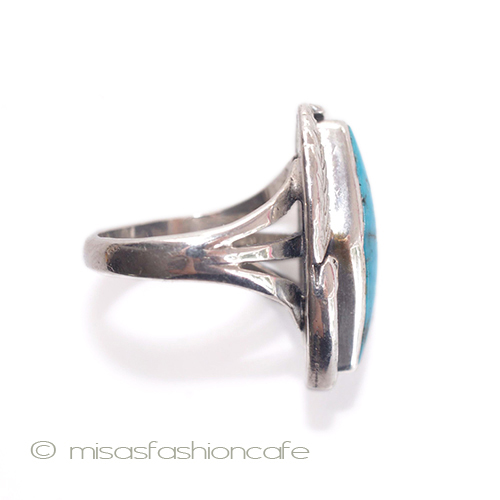 （画像用） スターリングシルバー 天然ターコイズ　リング