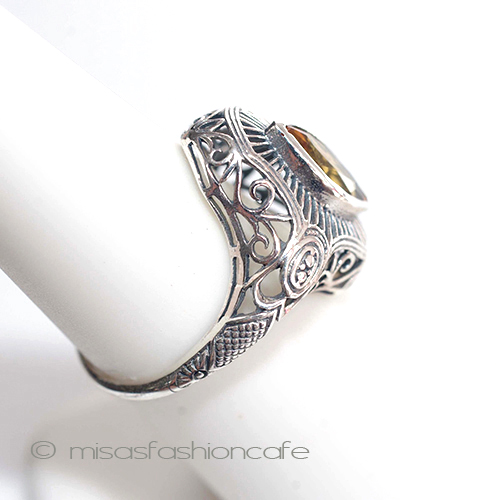 （画像用） シトリン　リング　指輪 スターリングシルバー刻印