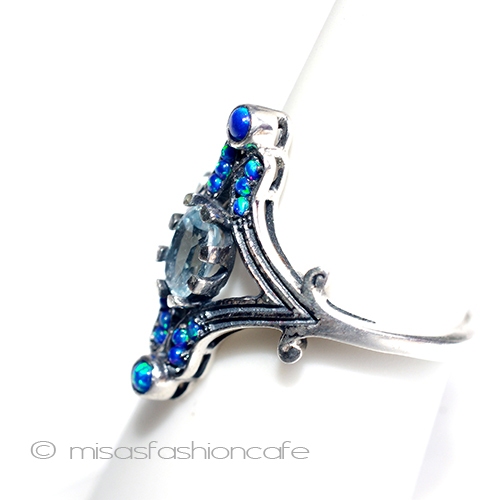 （画像用） 天然石トパーズ&オパール　 スターリングシルバー刻印