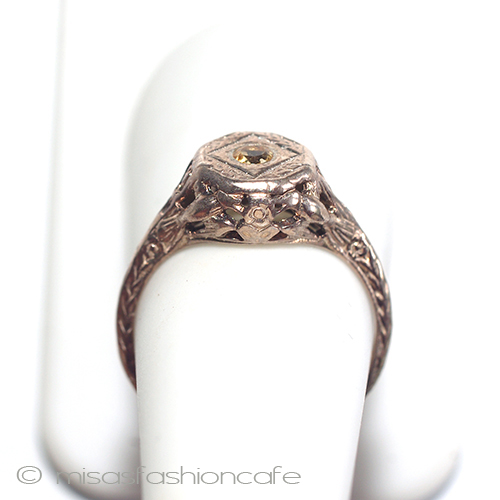 （画像用） 天然石　シトリン　リング 14Kローズゴールド　925