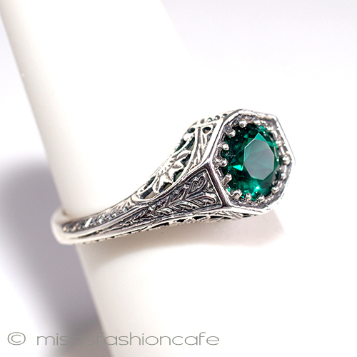 （画像用） エメラルド　リング　 スターリングシルバー