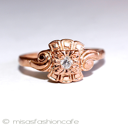 （画像用） 天然ダイヤモンド　リング 14Kローズゴールド　925