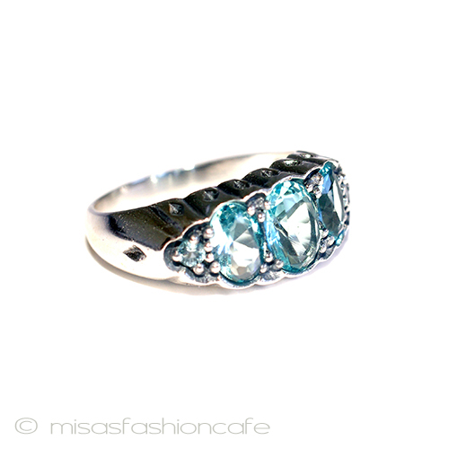 （画像用） 天然アクアマリン　リング　 スターリングシルバー刻印