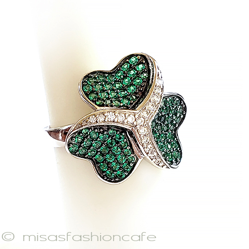 （画像用） エメラルド＆トパーズ スターリング刻印リング