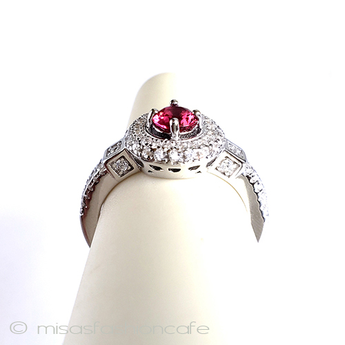 （画像用） 天然石ルビー＆トパーズ スターリング刻印リング