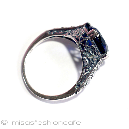 （画像用） サファイア小花　リング　 スターリングシルバー