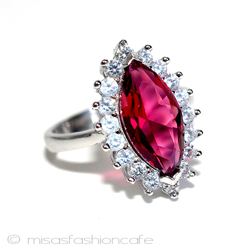 （画像用） ルビー＆ホワイトトパーズ スターリング刻印リング