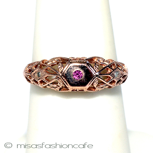（画像用） 天然ルビー＆ダイヤモンド ローズゴールド925リング