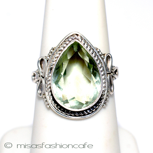 （画像用） グリーン・アメジスト スターリング刻印リング