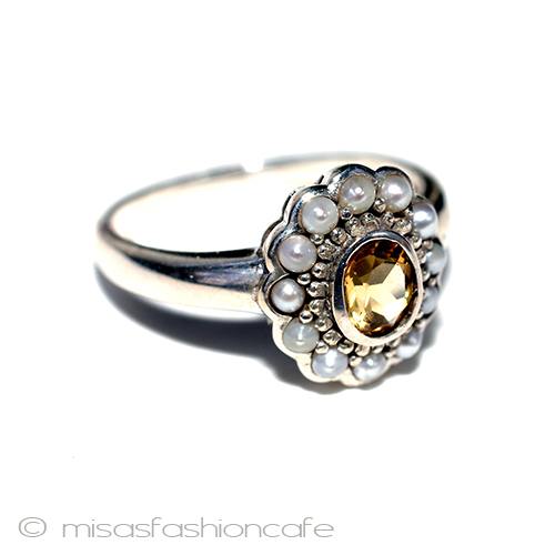 （画像用） 真珠シトリン　リング スターリングシルバー