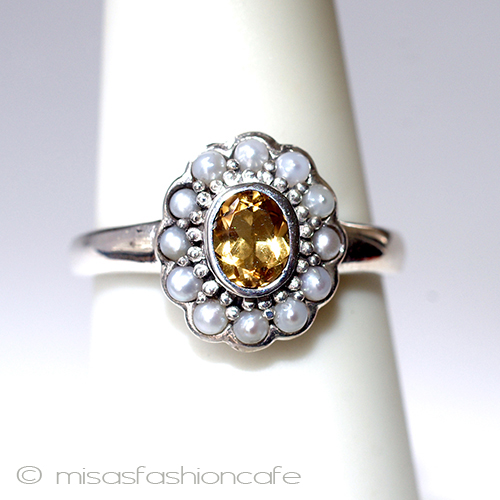 （画像用） 真珠シトリン　リング スターリングシルバー