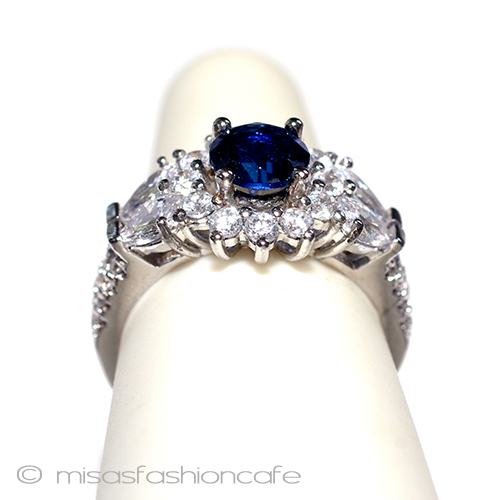 （画像用） サファイア　花　リング スターリングシルバー刻印