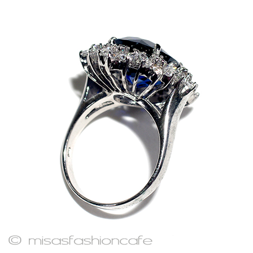 （画像用） サファイア・フラワー スターリング刻印リング