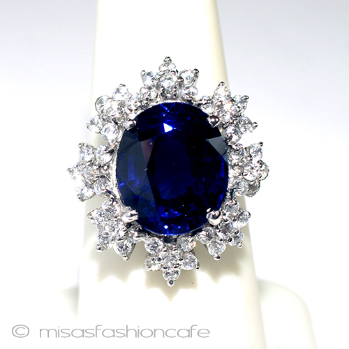 （画像用） サファイア・フラワー スターリング刻印リング