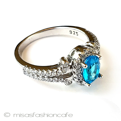 （画像用） アクアマリン　指輪 スターリング銀製リング