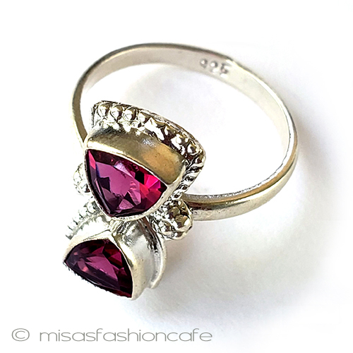 （画像用） アンティークリング 天然石トルマリン　花